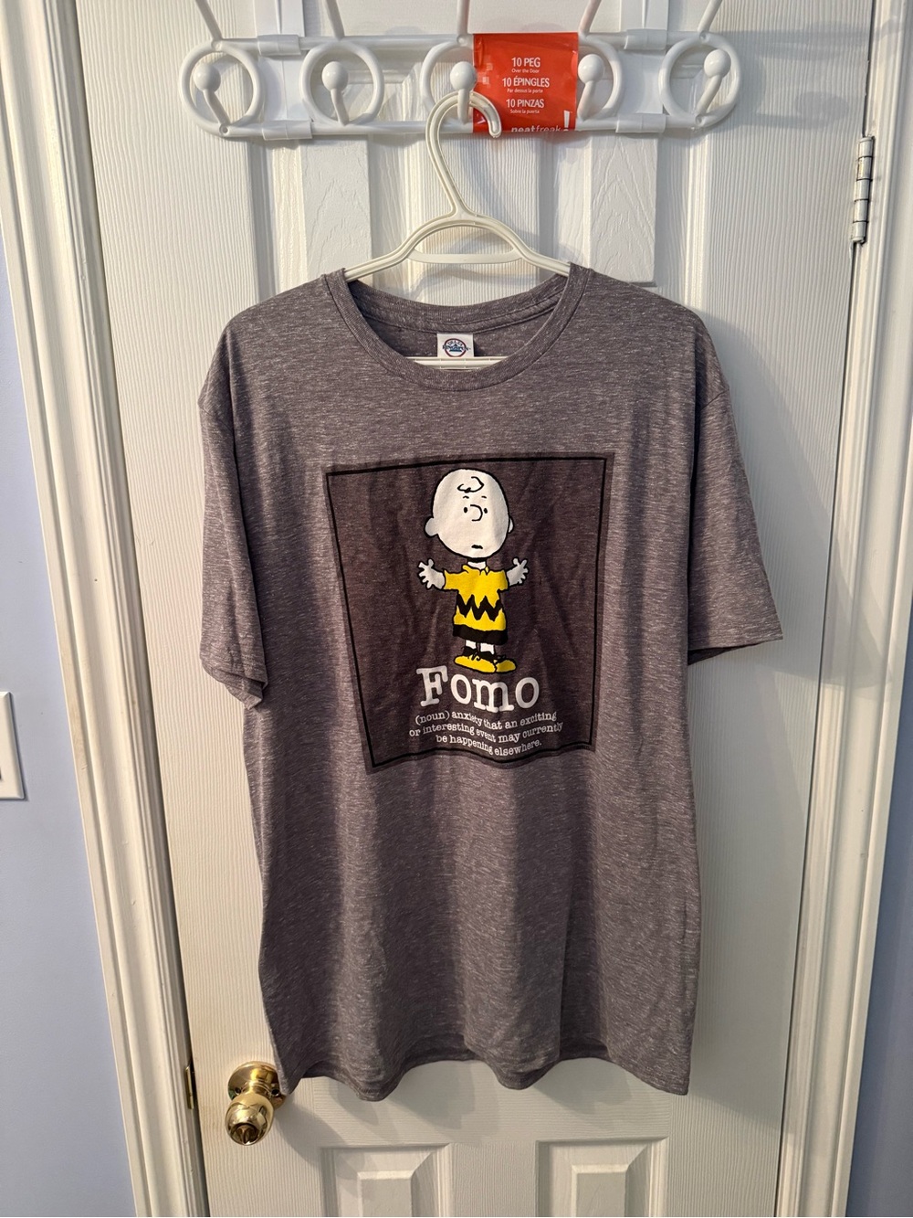 Peanuts Gray Charlie Brown "FOMO" Graphic T-Shirt
